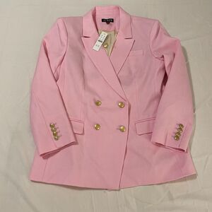 J. Crew $248 Petite Greta Blazer Stretch Linen Blend Pink Size 10P BX804